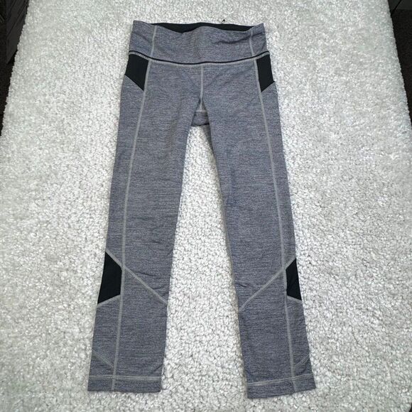 Lululemon Pace Rival Crop Legging Heather Gray Black - Picture 3 of 15